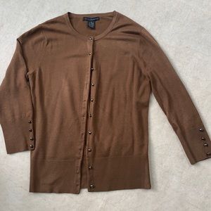 Brown 3/4 Sleeve Cardigan